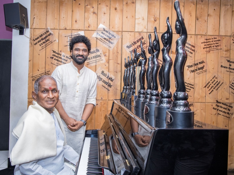 Ilayaraja Visit Devi Sri Prasad Studio Stills